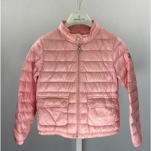 MONCLER KIDS - Longue Saison Light Quilted Down Jacket. Bubblegum Pink. Size 6y